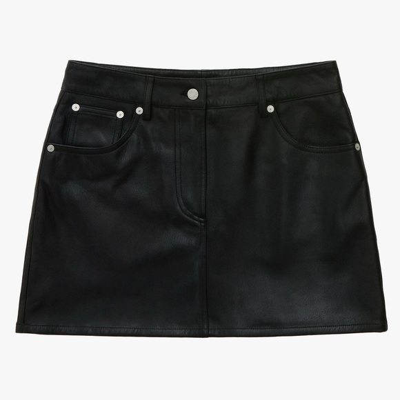 Helmut Lang Black Leather 5-Pocket Mini Skirt - Picture 4 of 14